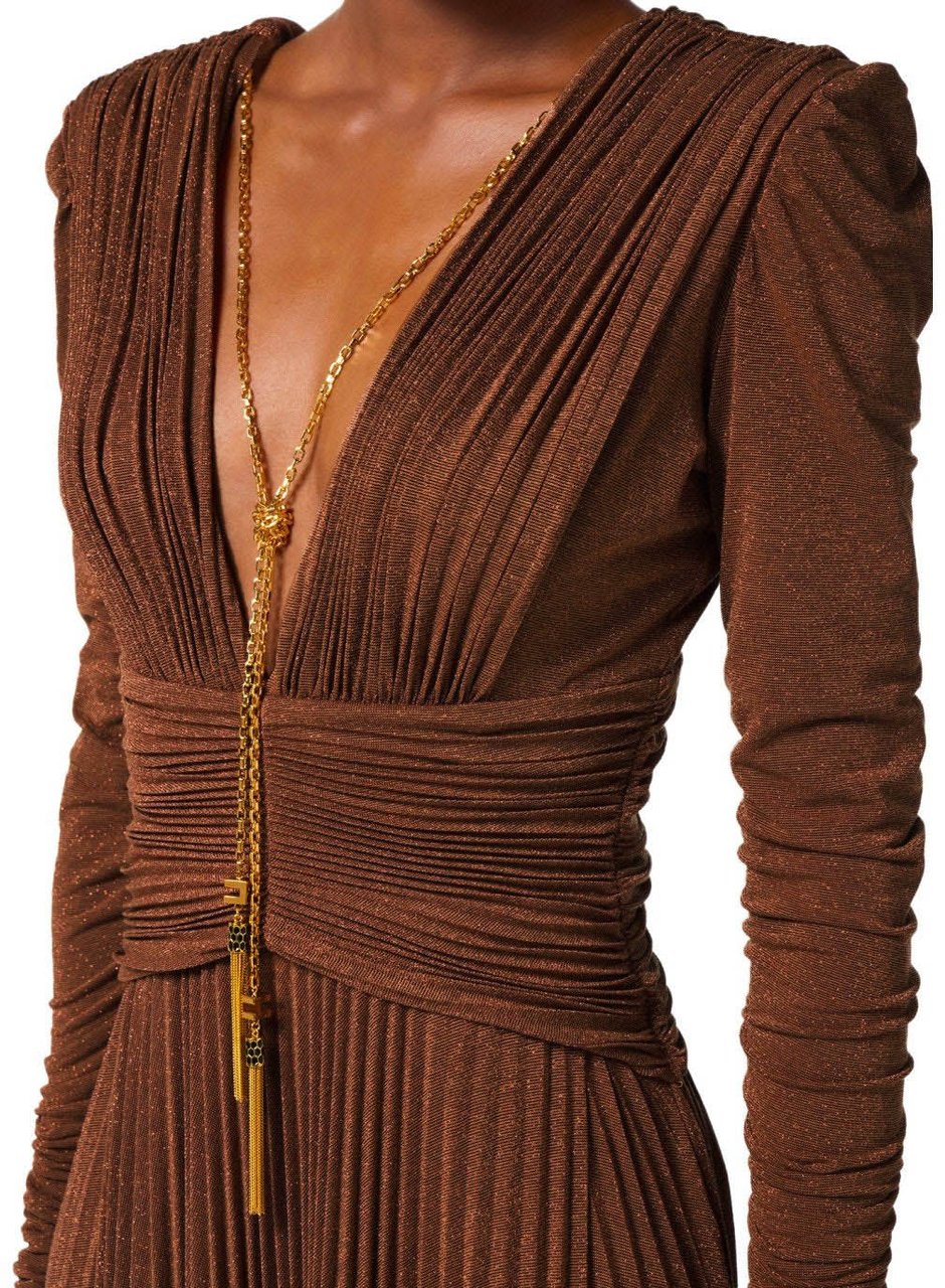 Elisabetta Franchi ELISABETTA FRANCHI RED CARPET SUGAR DRESS Bruin