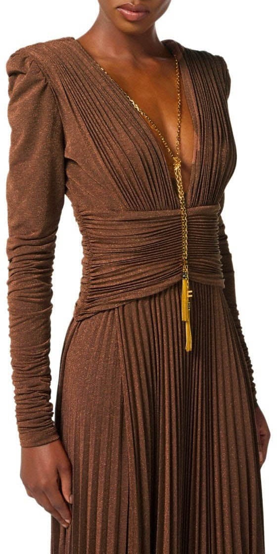 Elisabetta Franchi ELISABETTA FRANCHI RED CARPET SUGAR DRESS Bruin