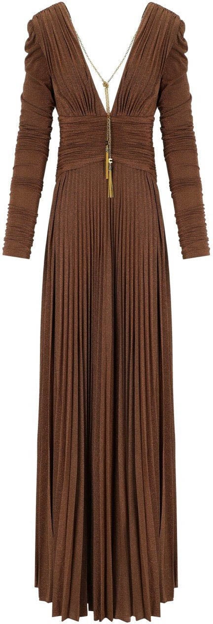 Elisabetta Franchi ELISABETTA FRANCHI RED CARPET SUGAR DRESS Bruin