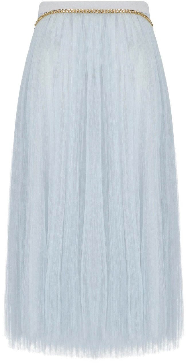 Elisabetta Franchi ELISABETTA FRANCHI STARLIGHT MIDI BELTED SKIRT Lichtblauw