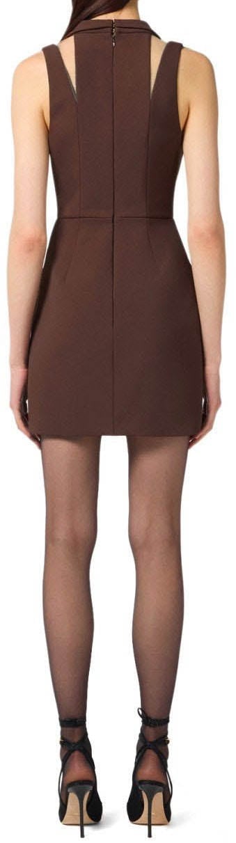 Elisabetta Franchi ELISABETTA FRANCHI COFFEE CUT-OUT DRESS Bruin
