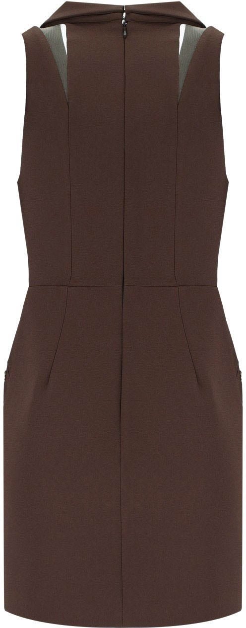 Elisabetta Franchi ELISABETTA FRANCHI COFFEE CUT-OUT DRESS Bruin