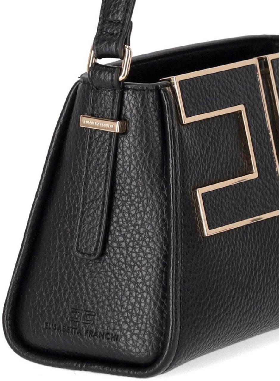 Elisabetta Franchi ELISABETTA FRANCHI HANDBAG WITH MAXI LOGO Zwart