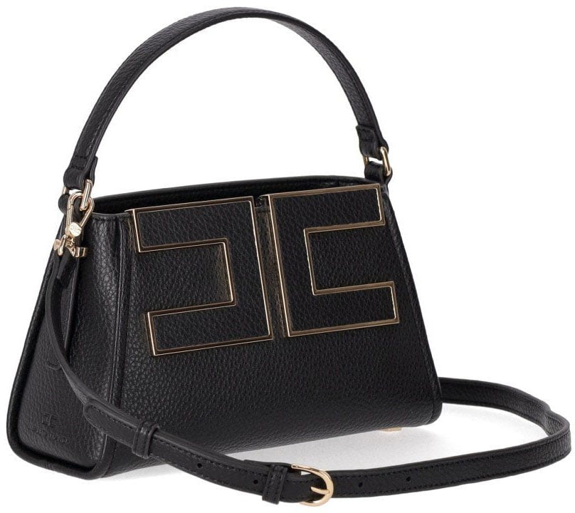 Elisabetta Franchi ELISABETTA FRANCHI HANDBAG WITH MAXI LOGO Zwart