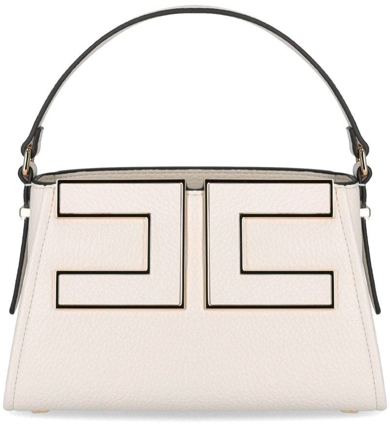 Elisabetta Franchi ELISABETTA FRANCHI MILK HANDBAG WITH MAXI LOGO Wit