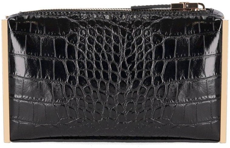Elisabetta Franchi ELISABETTA FRANCHI CLUTCH WITH CROCO-PRINT Zwart