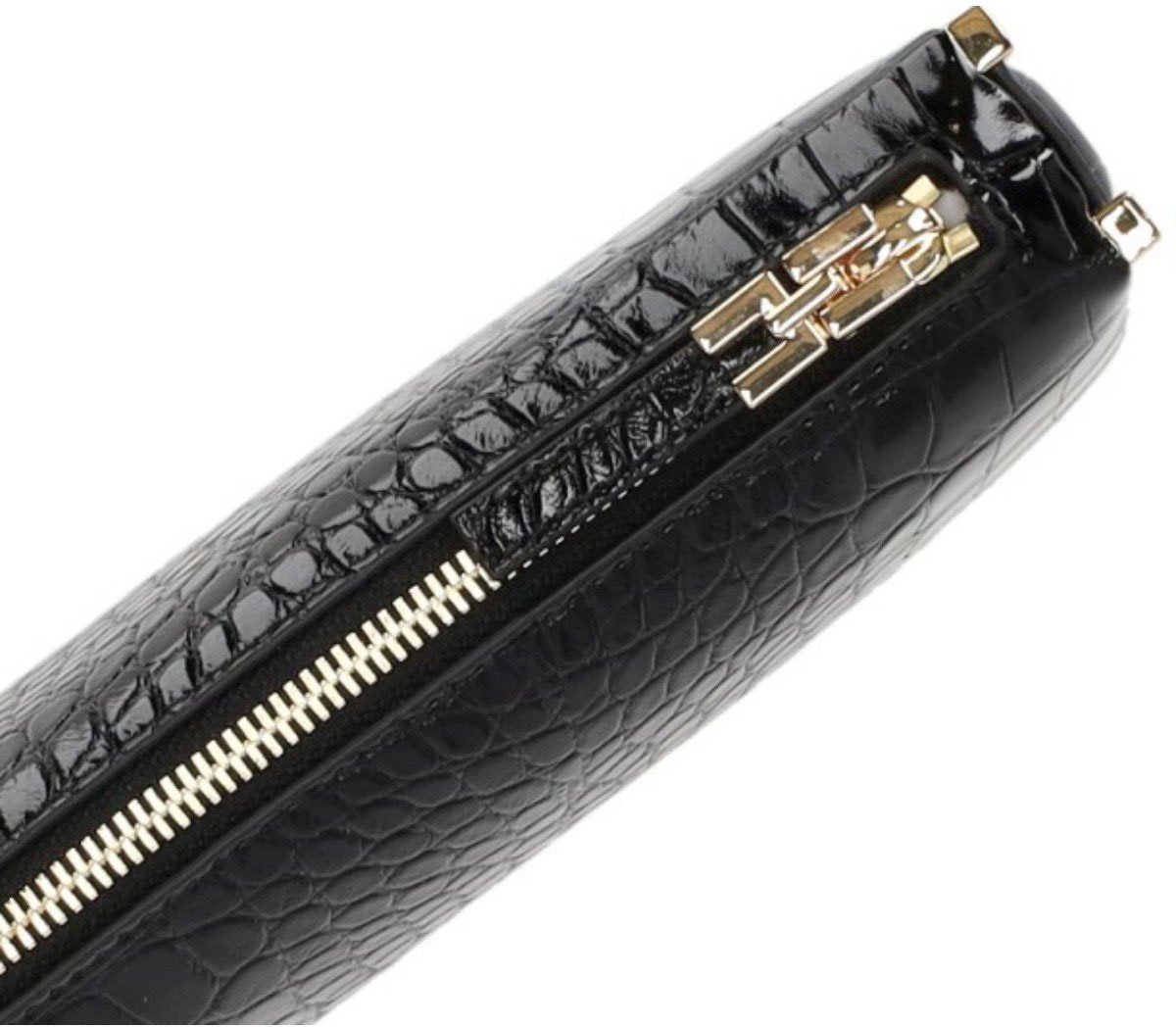 Elisabetta Franchi ELISABETTA FRANCHI CLUTCH WITH CROCO-PRINT Zwart