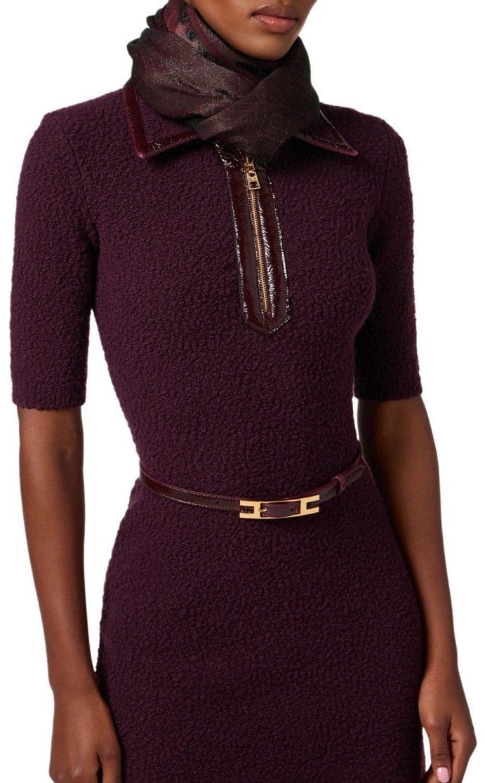 Elisabetta Franchi ELISABETTA FRANCHI COFFEE FOULARD SCARF Bruin