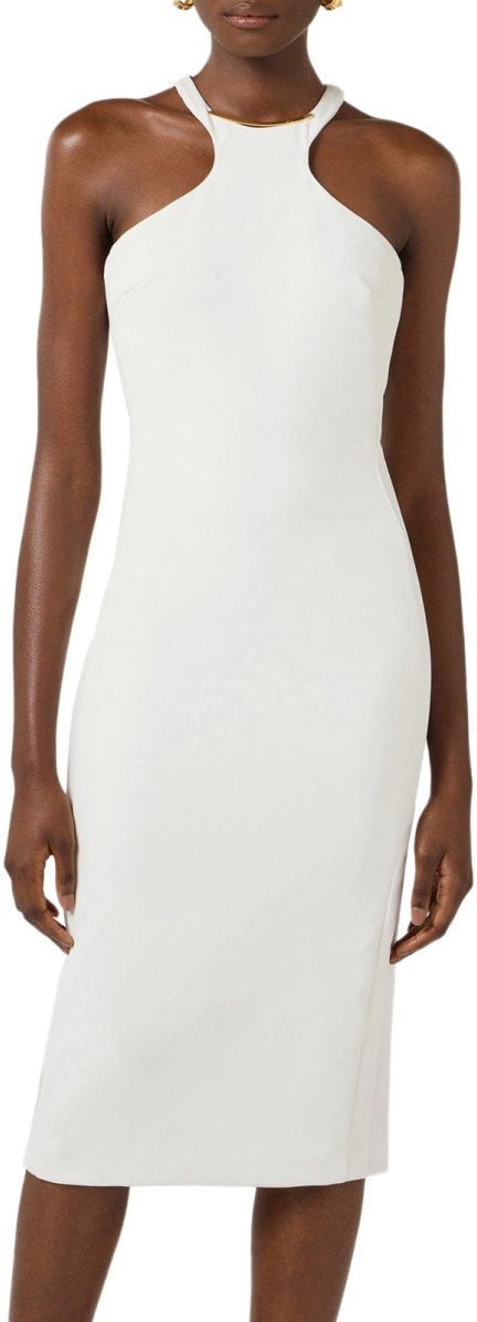 Elisabetta Franchi ELISABETTA FRANCHI IVORY MIDI DRESS Wit
