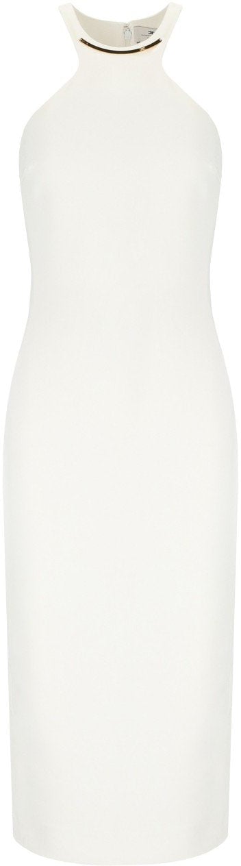 Elisabetta Franchi ELISABETTA FRANCHI IVORY MIDI DRESS Wit