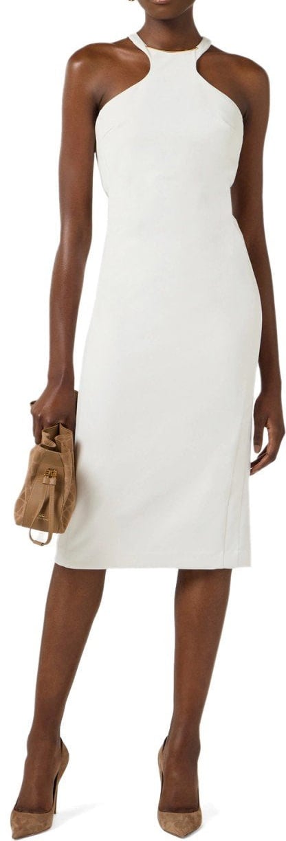 Elisabetta Franchi ELISABETTA FRANCHI IVORY MIDI DRESS Wit