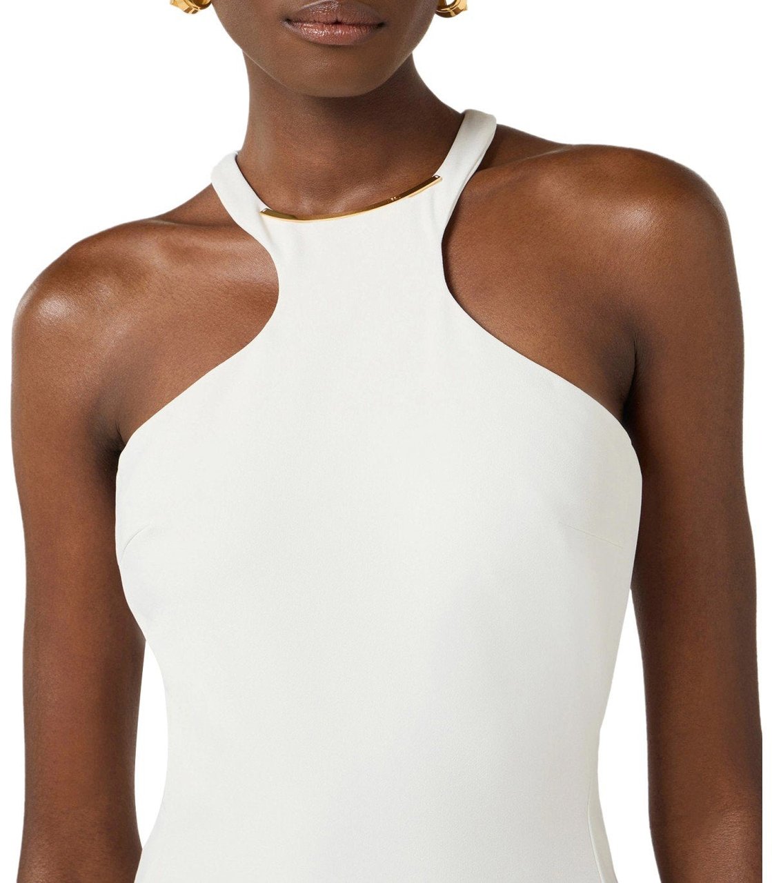 Elisabetta Franchi ELISABETTA FRANCHI IVORY MIDI DRESS Wit