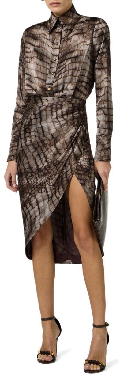 Elisabetta Franchi ELISABETTA FRANCHI ALLIGATOR PRINT DRESS Bruin