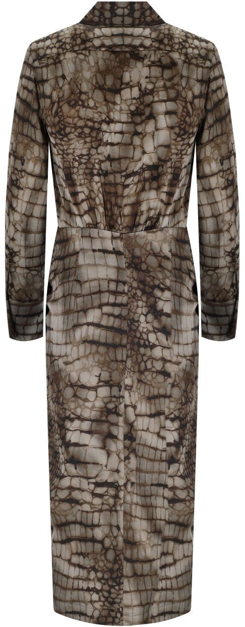 Elisabetta Franchi ELISABETTA FRANCHI ALLIGATOR PRINT DRESS Bruin