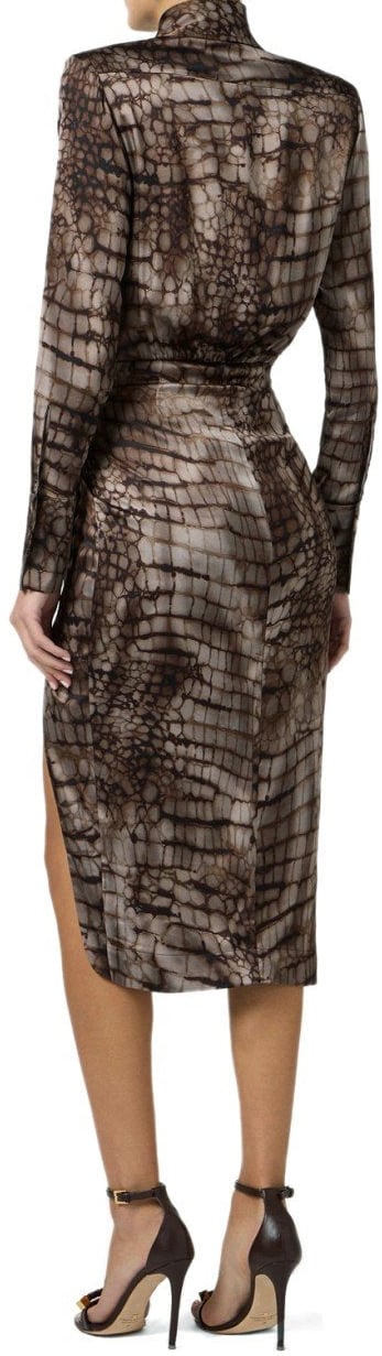 Elisabetta Franchi ELISABETTA FRANCHI ALLIGATOR PRINT DRESS Bruin