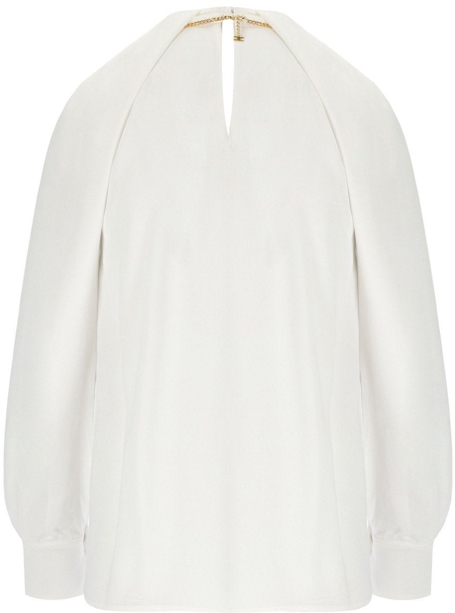 Elisabetta Franchi ELISABETTA FRANCHI IVORY JEWEL BLOUSE Wit