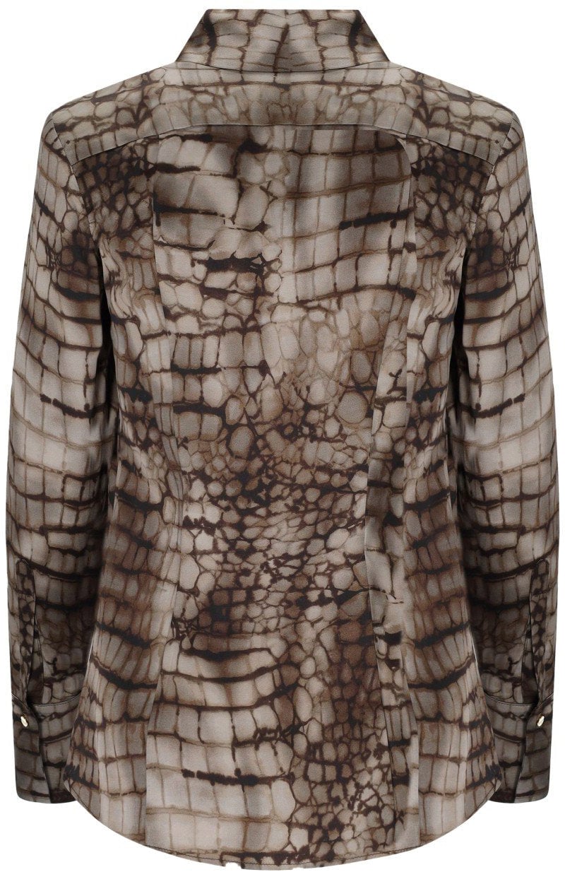 Elisabetta Franchi ELISABETTA FRANCHI ALLIGATOR PRINT SHIRT Bruin