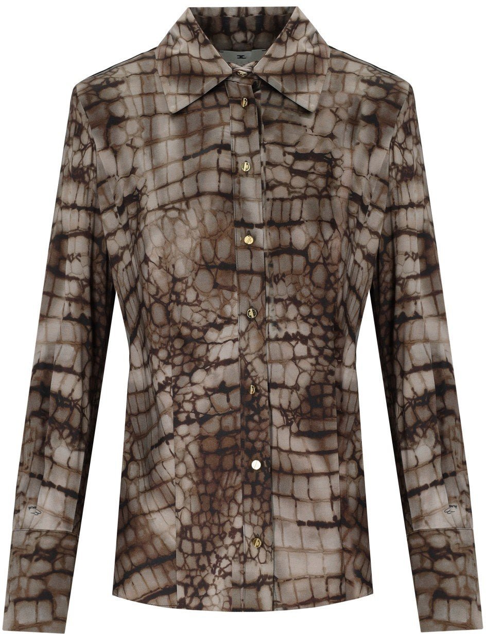 Elisabetta Franchi ELISABETTA FRANCHI ALLIGATOR PRINT SHIRT Bruin