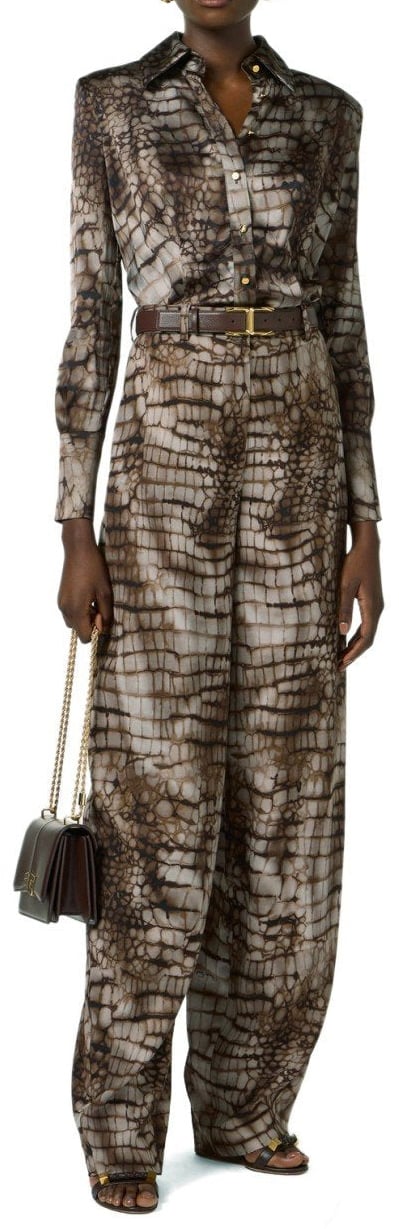 Elisabetta Franchi ELISABETTA FRANCHI ALLIGATOR PRINT SHIRT Bruin