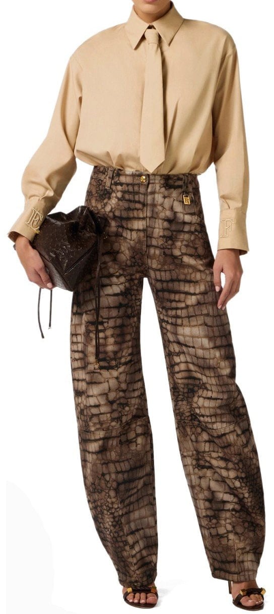 Elisabetta Franchi ELISABETTA FRANCHI CAMEL SHIRT WITH TIE Beige