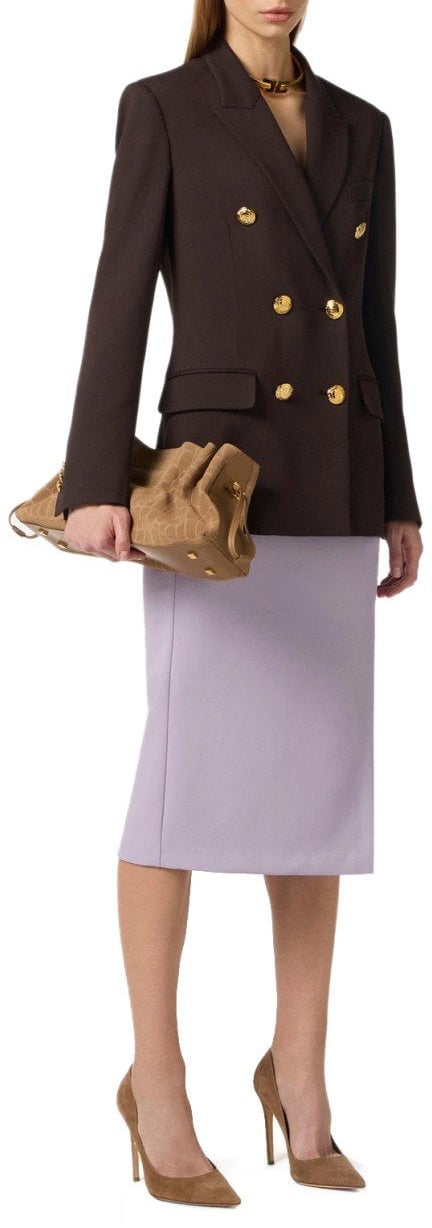 Elisabetta Franchi ELISABETTA FRANCHI DOUBLE-BREASTED BLAZER Bruin