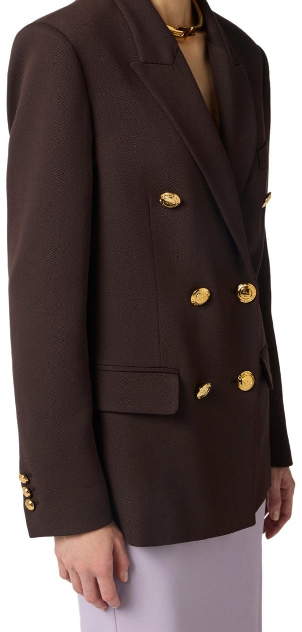 Elisabetta Franchi ELISABETTA FRANCHI DOUBLE-BREASTED BLAZER Bruin