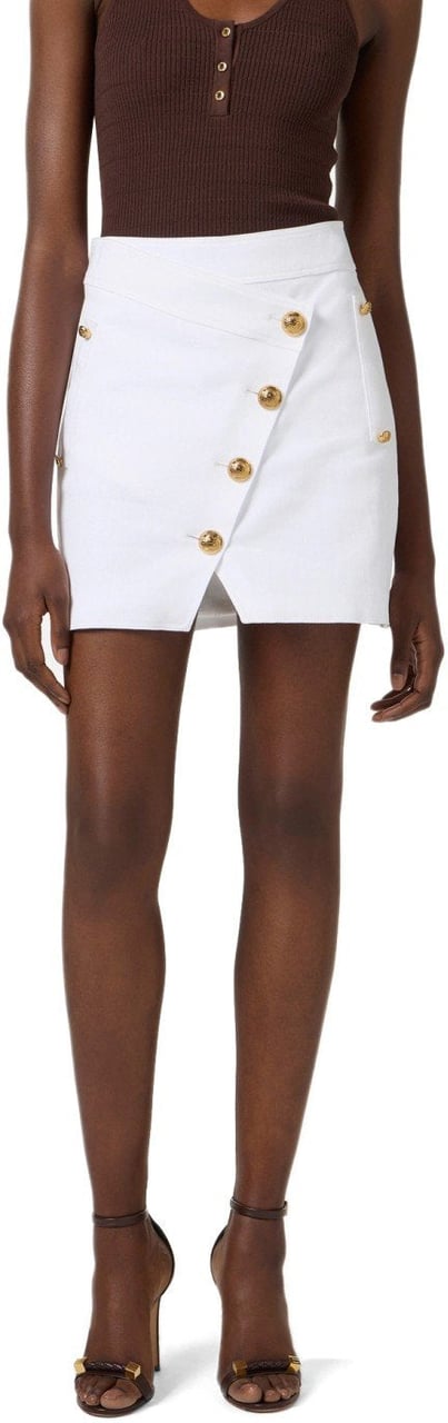 Elisabetta Franchi ELISABETTA FRANCHI IVORY MINI SKIRT Wit