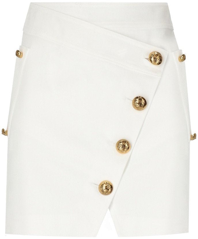 Elisabetta Franchi ELISABETTA FRANCHI IVORY MINI SKIRT Wit