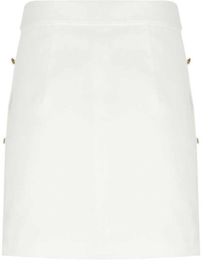 Elisabetta Franchi ELISABETTA FRANCHI IVORY MINI SKIRT Wit
