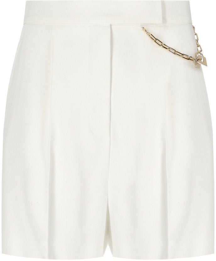 Elisabetta Franchi ELISABETTA FRANCHI IVORY SHORTS WITH CHAIN Wit