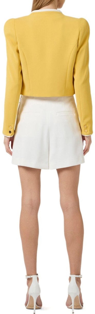 Elisabetta Franchi ELISABETTA FRANCHI IVORY SHORTS WITH CHAIN Wit