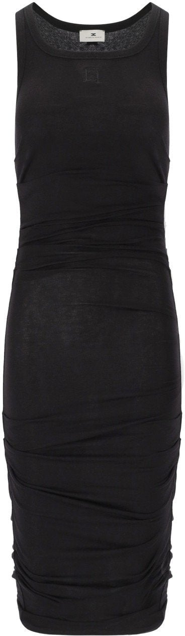 ELISABETTA FRANCHI MIDI JERSEY DRESS Zwart