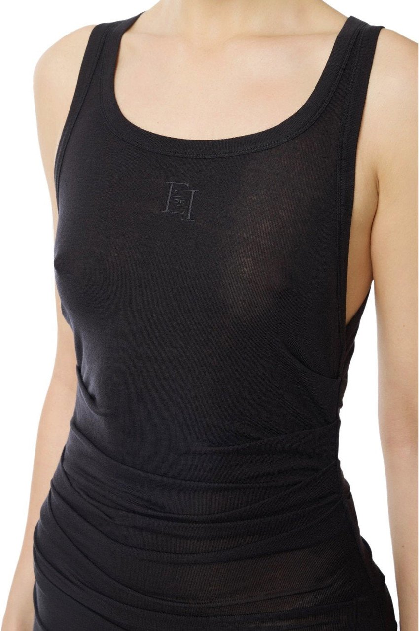 ELISABETTA FRANCHI MIDI JERSEY DRESS Zwart