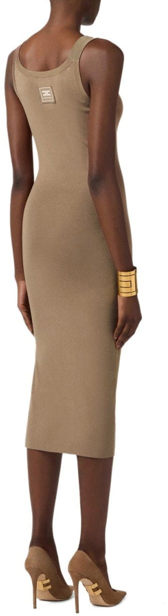 Elisabetta Franchi ELISABETTA FRANCHI KNITTED MIDI DRESS Beige