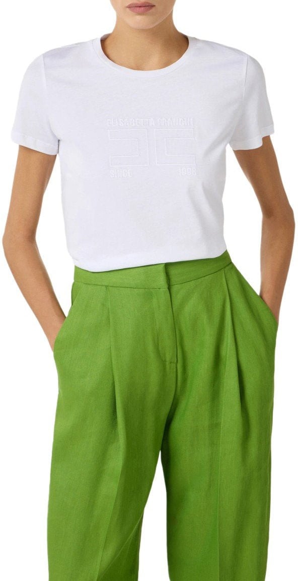 Elisabetta Franchi ELISABETTA FRANCHI T-SHIRT WITH LOGO Wit