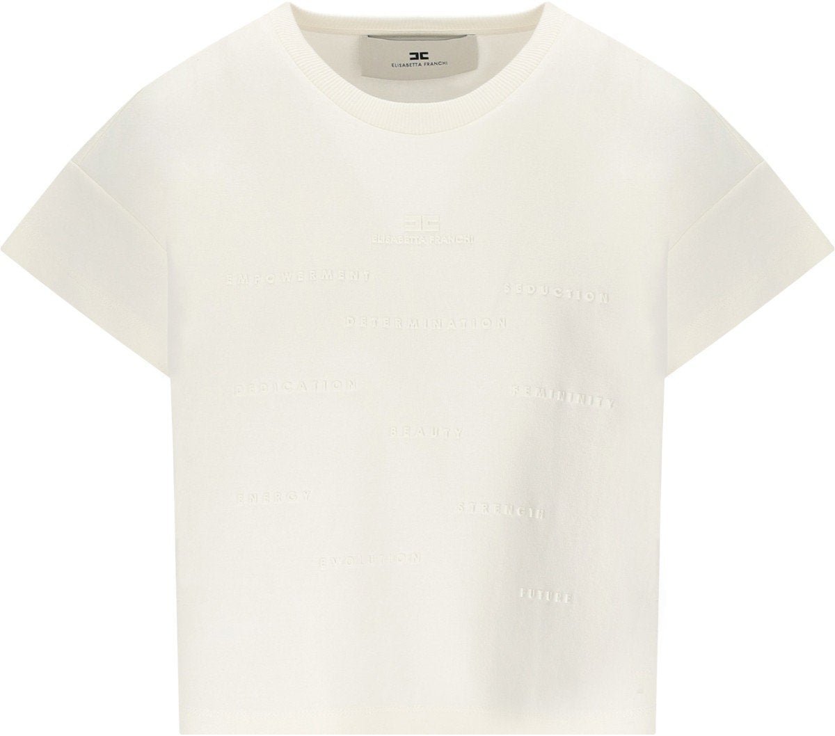 Elisabetta Franchi ELISABETTA FRANCHI CROPPED T-SHIRT WITH LETTERING Wit