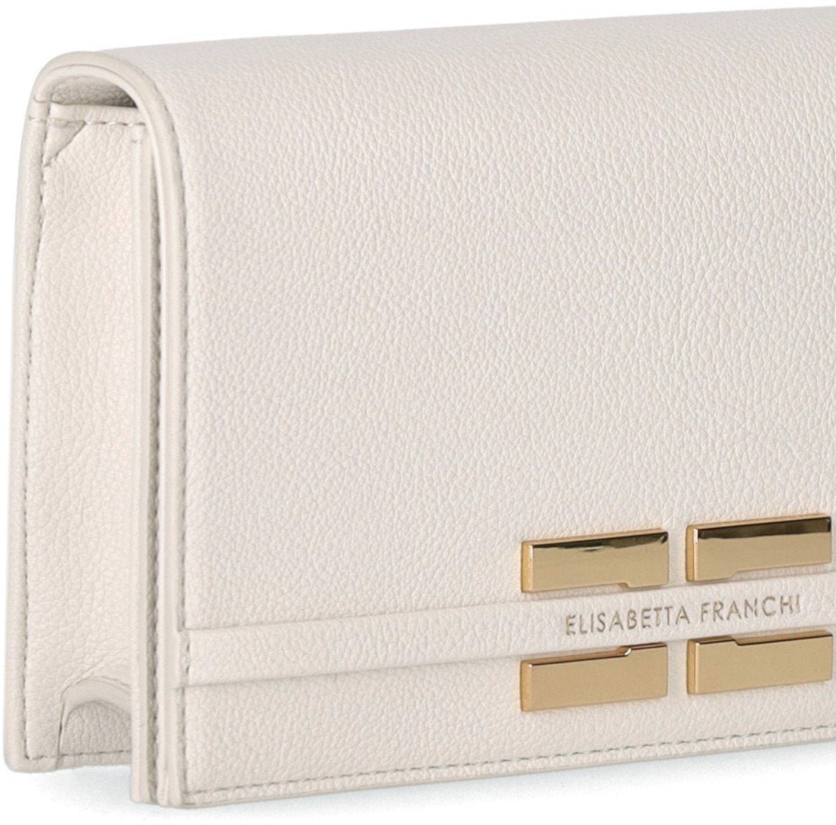 Elisabetta Franchi ELISABETTA FRANCHI BUTTER CROSSBODY BAG WITH LOGO Wit