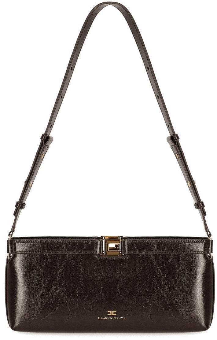 Elisabetta Franchi ELISABETTA FRANCHI DARK CHOCOLATE BAGUETTE BAG Bruin