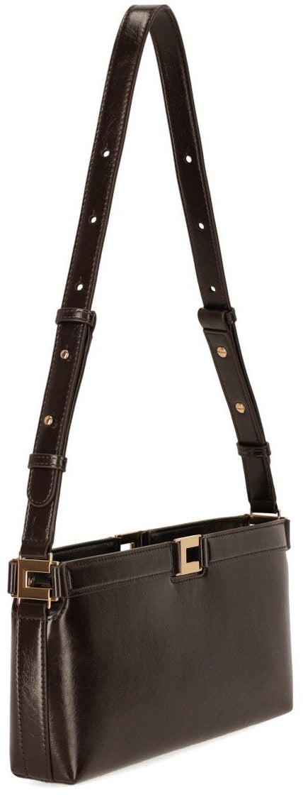 Elisabetta Franchi ELISABETTA FRANCHI DARK CHOCOLATE BAGUETTE BAG Bruin