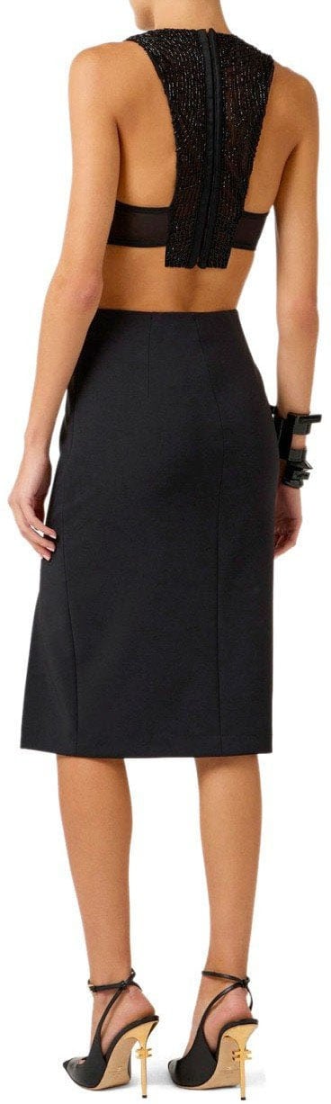 Elisabetta Franchi ELISABETTA FRANCHI MIDI SKIRT WITH LOGO Zwart