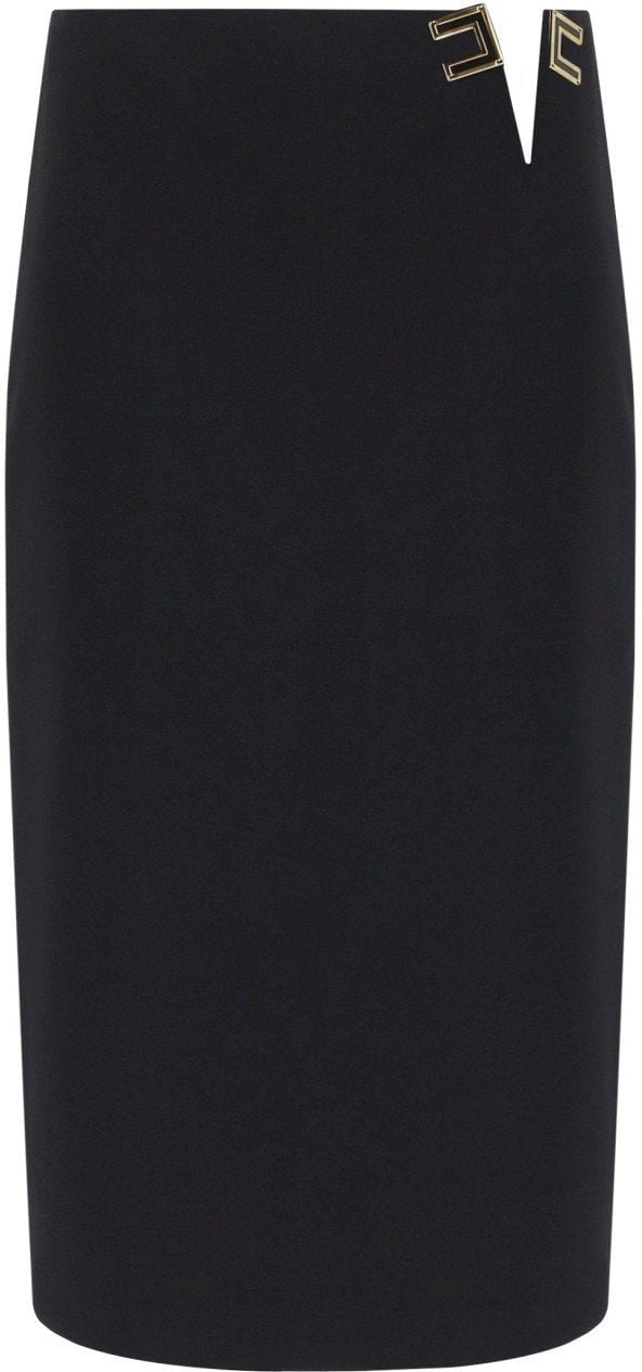 Elisabetta Franchi ELISABETTA FRANCHI MIDI SKIRT WITH LOGO Zwart