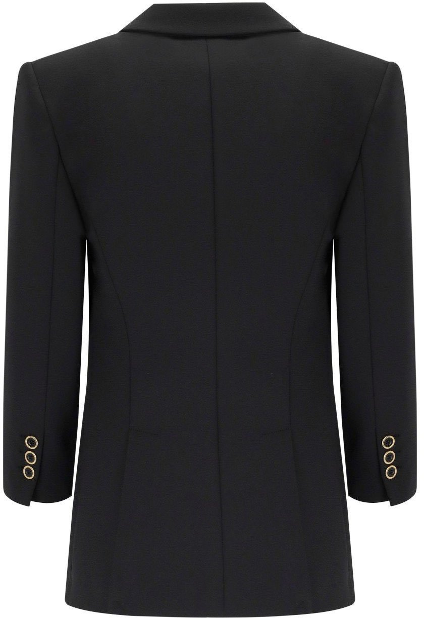 Elisabetta Franchi ELISABETTA FRANCHI SINGLE BREASTED BLAZER WITH LOGO Zwart