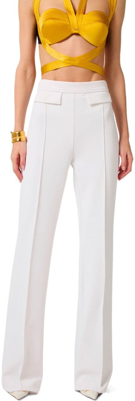 Elisabetta Franchi ELISABETTA FRANCHI IVORY PALAZZO PANTS Wit