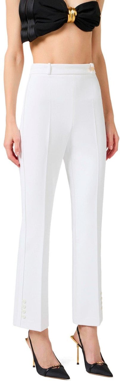 Elisabetta Franchi ELISABETTA FRANCHI IVORY FLARE PANTS Wit