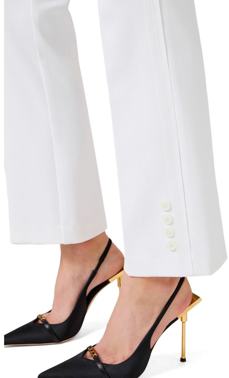 Elisabetta Franchi ELISABETTA FRANCHI IVORY FLARE PANTS Wit