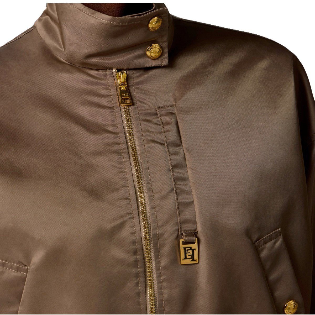 Elisabetta Franchi ELISABETTA FRANCHI BROWN BOMBER JACKET Beige