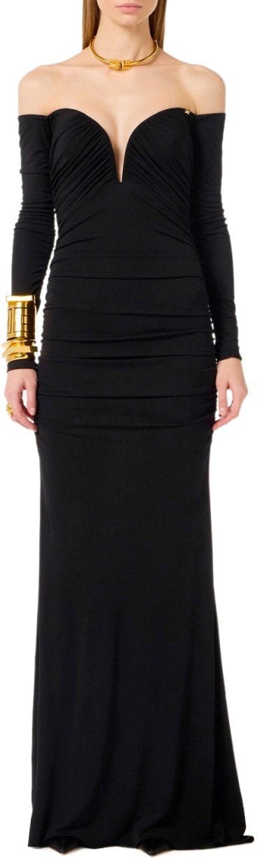 Elisabetta Franchi ELISABETTA FRANCHI RED CARPET DRESS Zwart