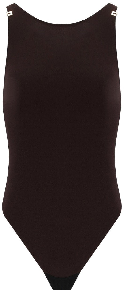 Elisabetta Franchi ELISABETTA FRANCHI DARK CHOCOLATE BODYSUIT Bruin