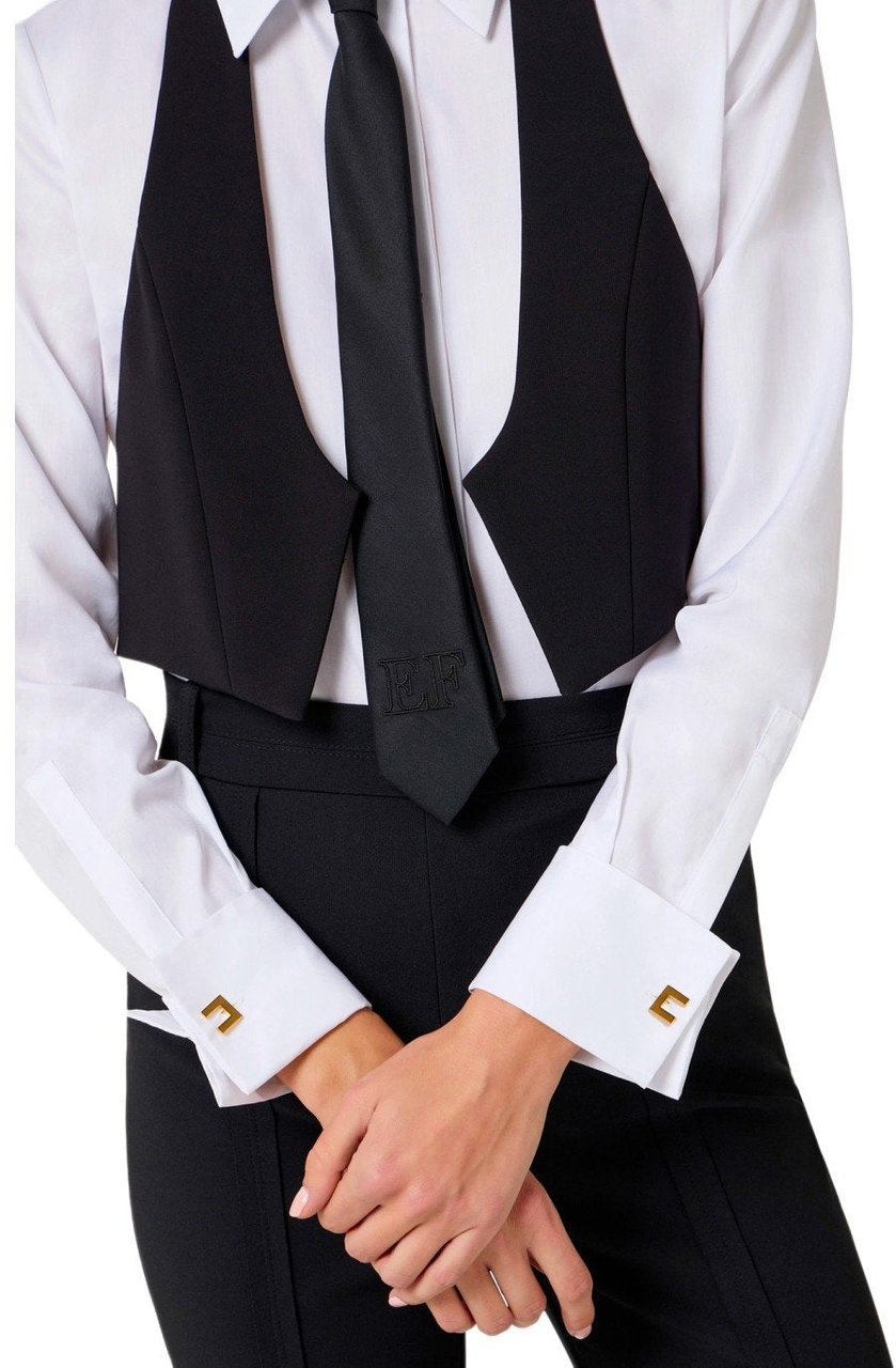 Elisabetta Franchi ELISABETTA FRANCHI SHIRT WITH VEST AND TIE Wit