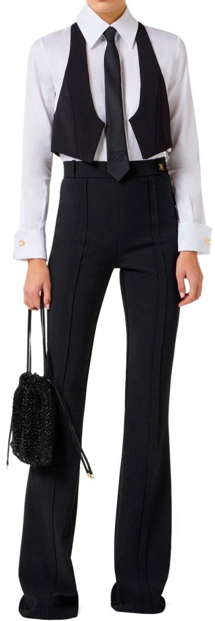 Elisabetta Franchi ELISABETTA FRANCHI SHIRT WITH VEST AND TIE Wit